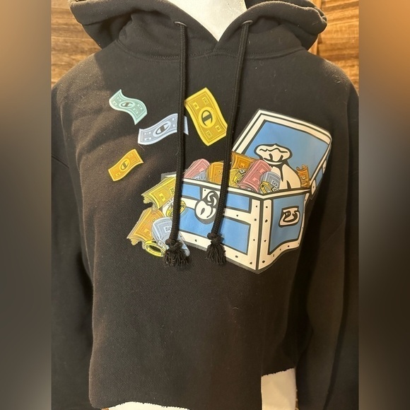 Champion x Monopoly Cropped Women’s Hoodie Reverse Weave - Picture 2 of 9